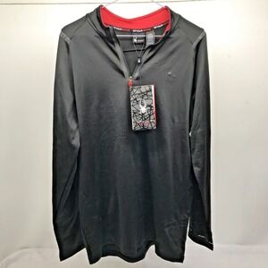 Spyder Pullover Men's 1/4 Zip Long Sleeve Size L Performance Black